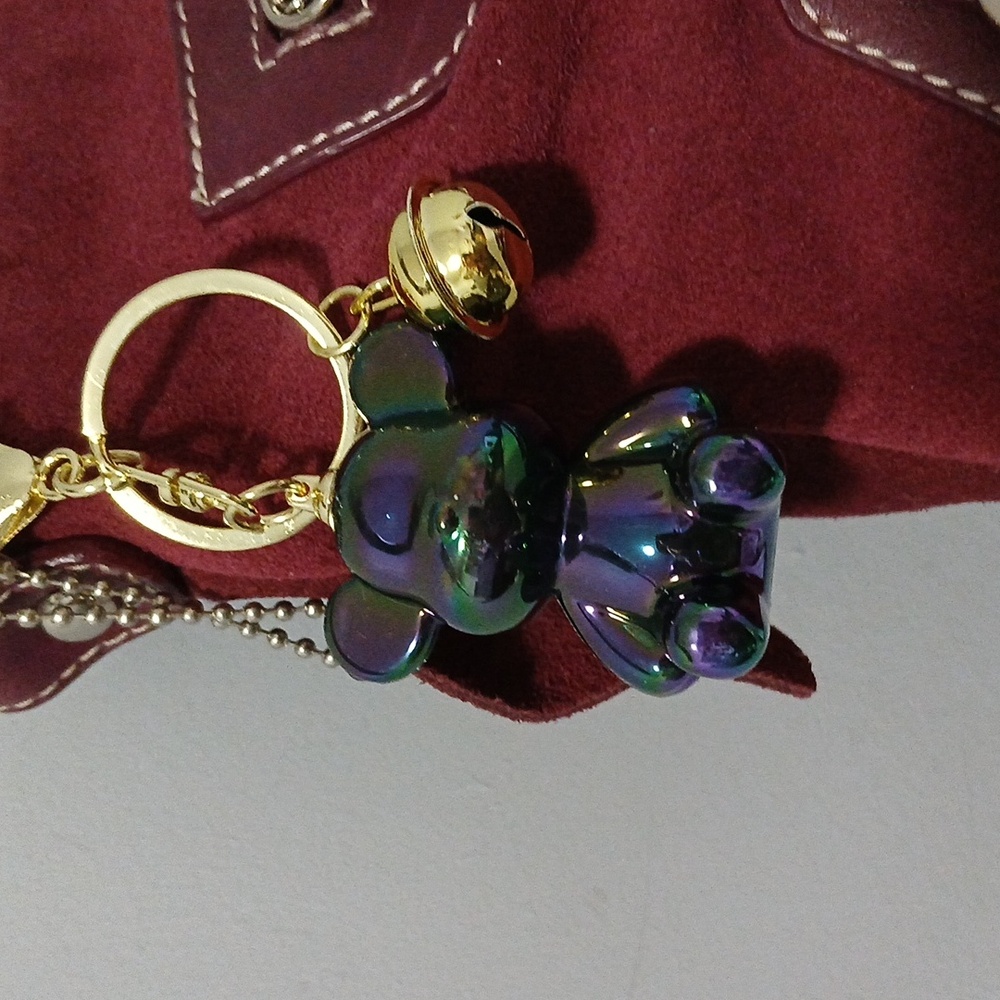 Purple Bear Handbag Charm Keychain